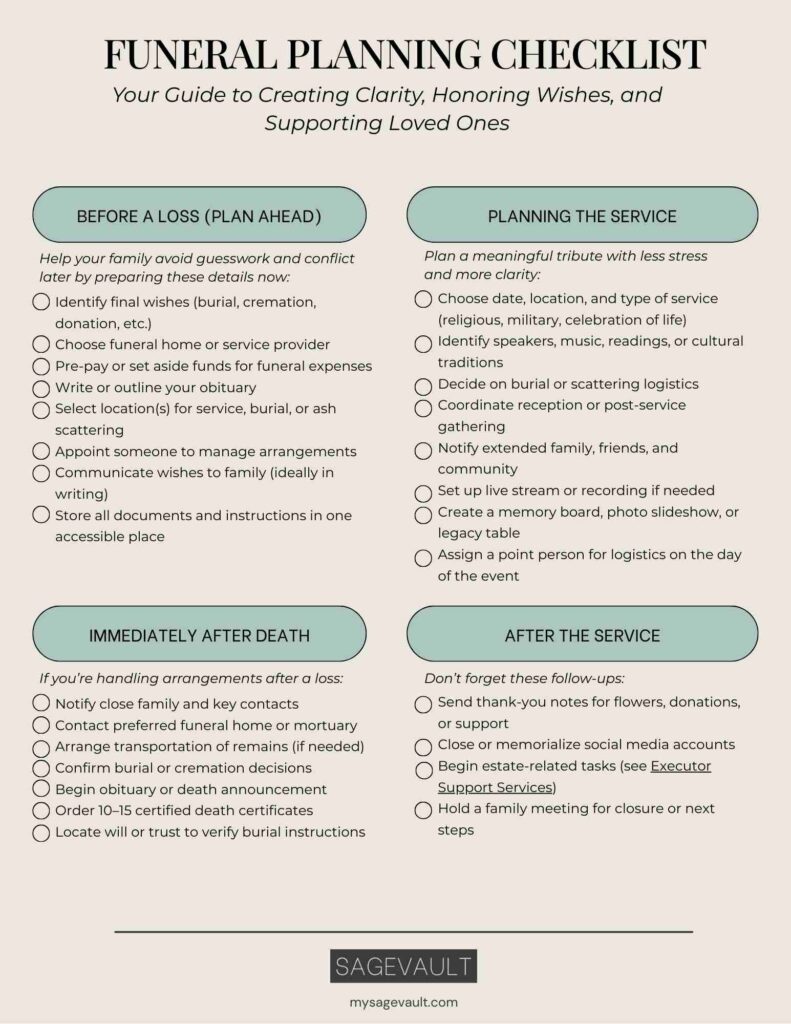 Funeral Planning Checklist