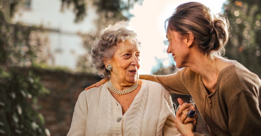 adult daughter learning how to talk to aging parents